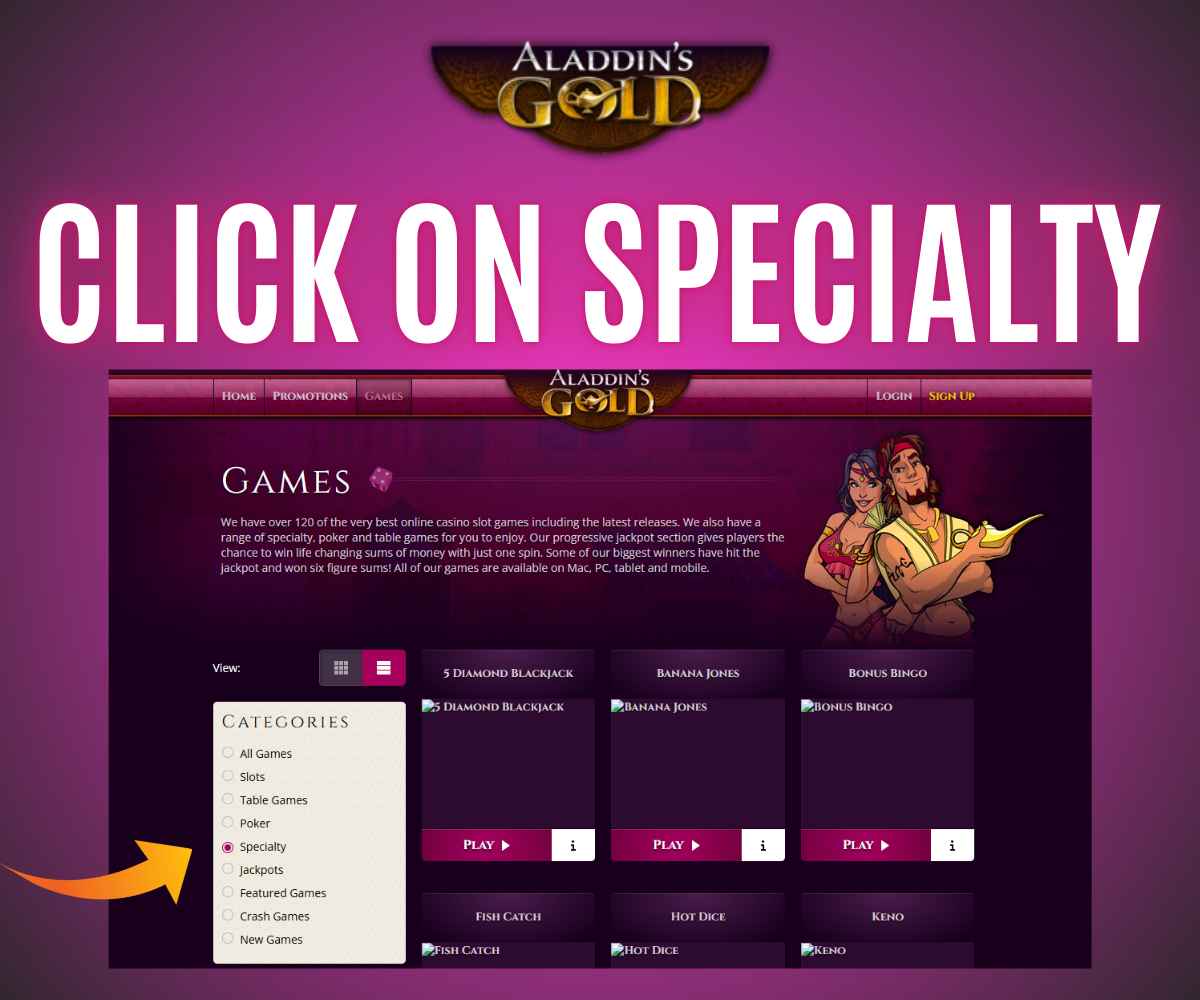click on Specialty